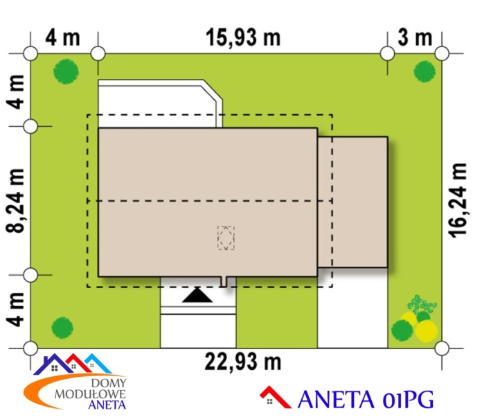 Dom modułowy ANETA 01PG z poddaszem i garażem